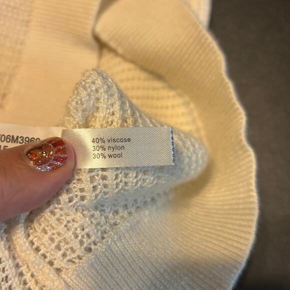 The Limited Women’s Cream Open Knit Sweater Size L Lightweight Wool Blend - Picture 6 of 6